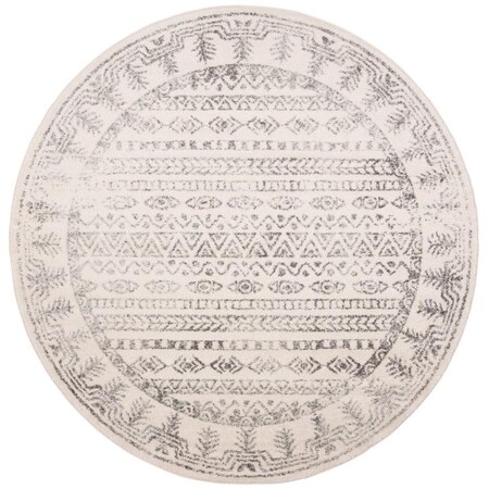 Safavieh 5 x 5 ft. Tulum Power Loomed Round Area Rug; Ivory & Grey TUL271A-5R